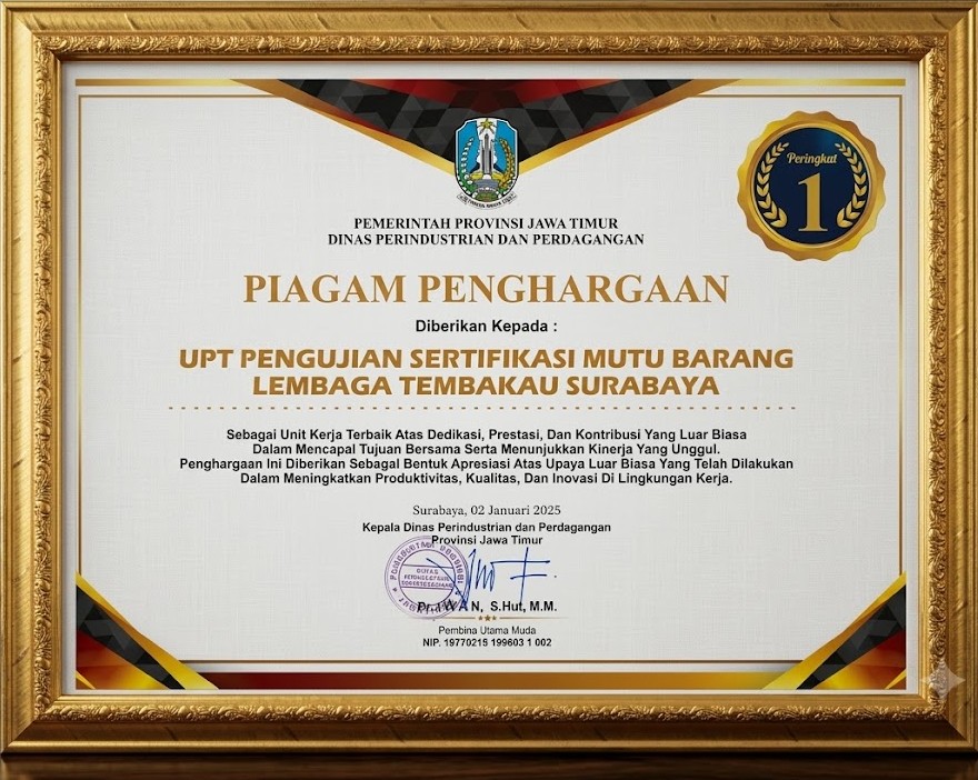 Penghargaan Unit Kerja Terbaik UPT PSMB-LT