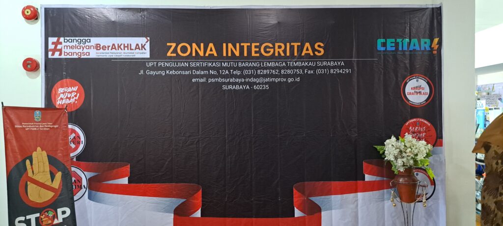 Zona Integritas UPT PSMB-LT Surabaya